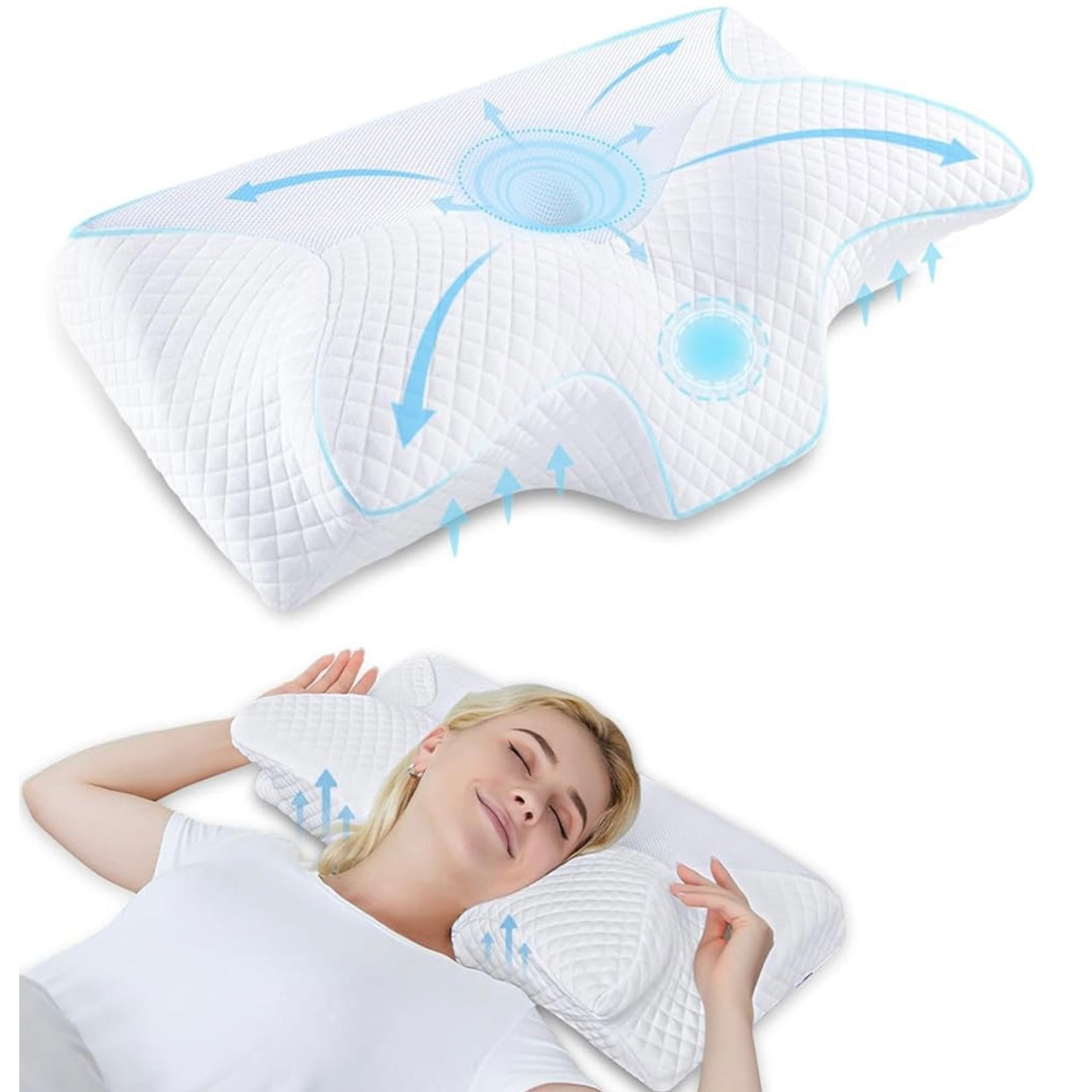 Ergonomisk 2-i-1 kudde